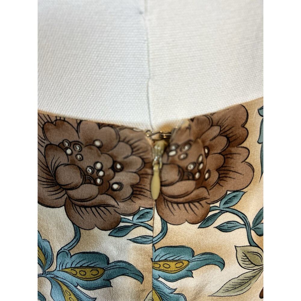 Vintage Barrie Pace Silk Floral Bandana Skirt Size 10 – Made in Korea, Back Zip - Picture 5 of 7